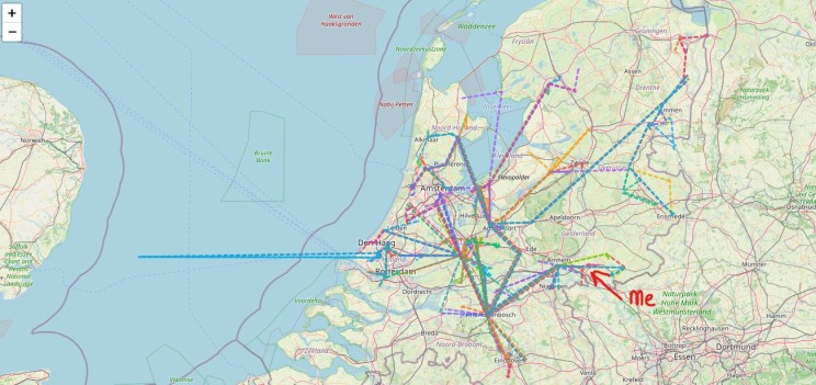 A regional MeshCore message sent across the Netherlands